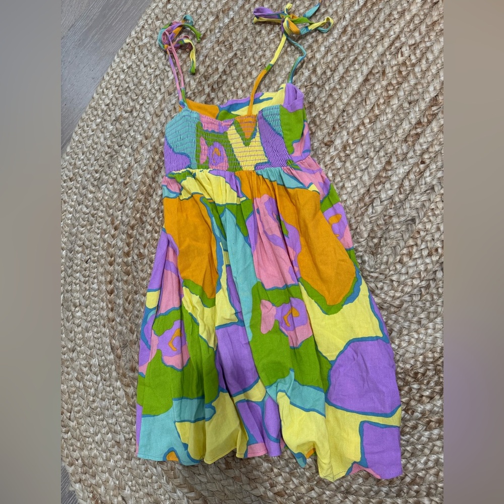 Show Me Your MuMu Gretchen Dress in Pink, Green, and Orange - Picture 3 of 4